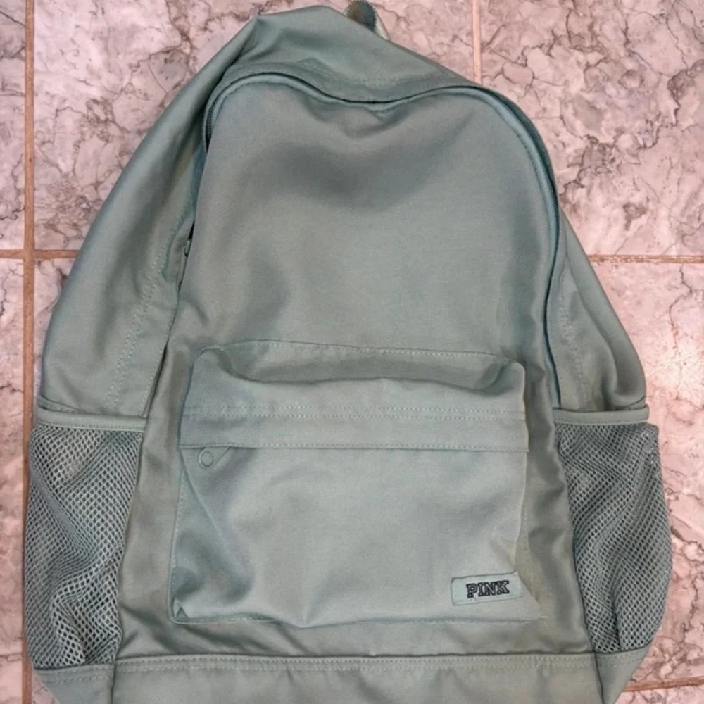 PINK Victoria's Secret Mint Green Canvas Backpack